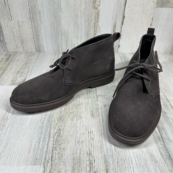 Easy Spirit‎ Mens 8.5 Cushioned Brown Round Toe Lace-Up Leather Chukka Boots